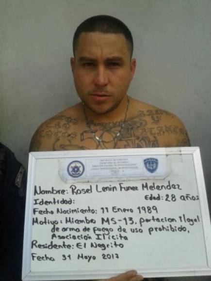 Los rostros de los peligrosos pandilleros capturados en Yoro