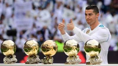 CR7 ha mostrado sus cinco Balones de Oro. FOTO MARCA.