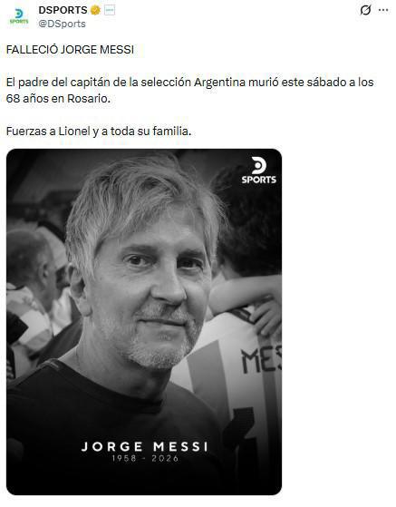 Conmoción tras muerte de Jorge Messi: Barcelona-Real Madrid dejan mensajes a Leo