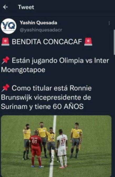 En Costa Rica señalaron como 'Bendita Concacaf' lo que ocurrió en Surinam.