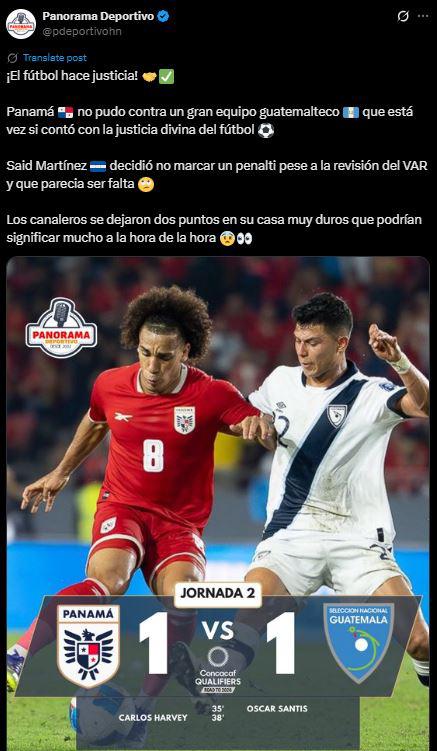 Indignación contra Said Martínez tras polémica en el Panamá vs Guatemala