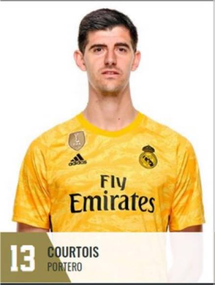 Thibaut Courtois - El portero belga tiene el número 13 en su espalda.