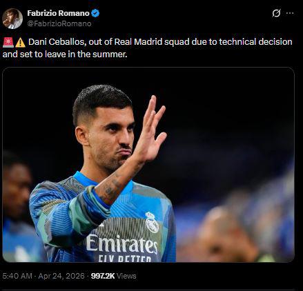 Arbeloa lo apartó y se irá del Real Madrid: se enfrentó con él y Romano lo confirma