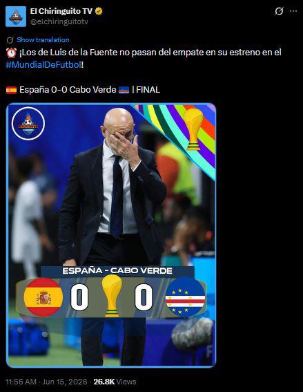 Indignación por España tras su debut en el Mundial y esto dicen de Cabo Verde