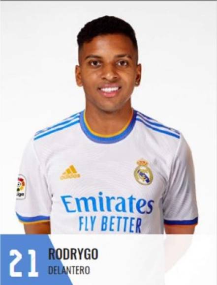 Rodrygo Goes - El delantero brasileño con el número 21 en el Real Madrid, un dorsal que dejó vacante Odegaard cuando se marchó cedido en enero al Arsenal.