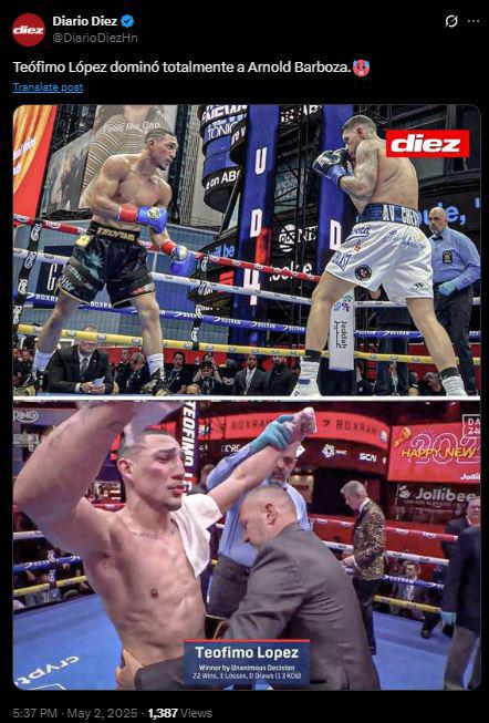 Revuelo mundial por Teófimo López: Cátedra sobre el ring y “sigue siendo campeón