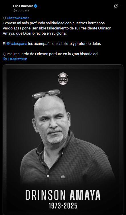 Consternación en Honduras por muerte de Orinson Amaya y hacen petición