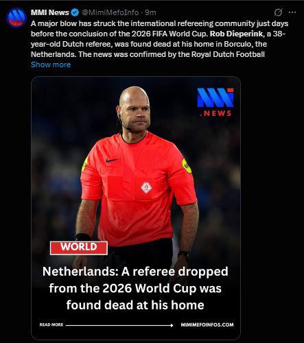 Consternación: muere árbitro que iba a ir al Mundial y revelan por qué quedó fuera