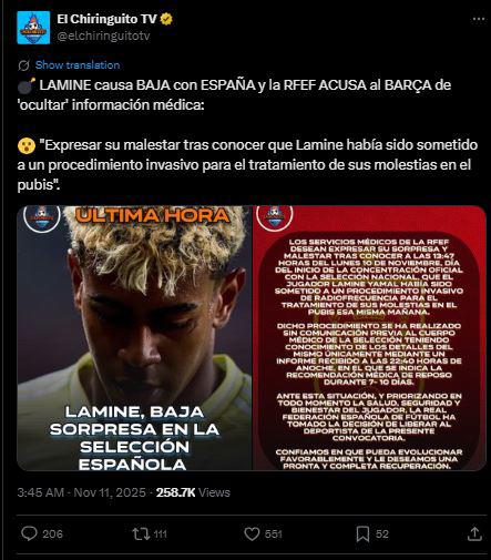 Indignación por lo que hizo Yamal con Selección de España; Barcelona reacciona