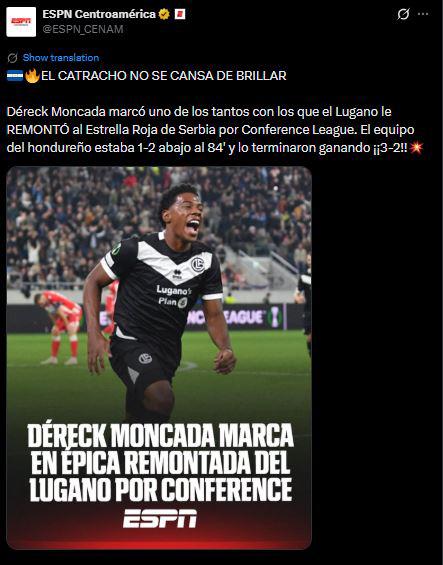 Revuelo por Dereck Moncada tras su golazo en Conference: esto dicen del hondureño