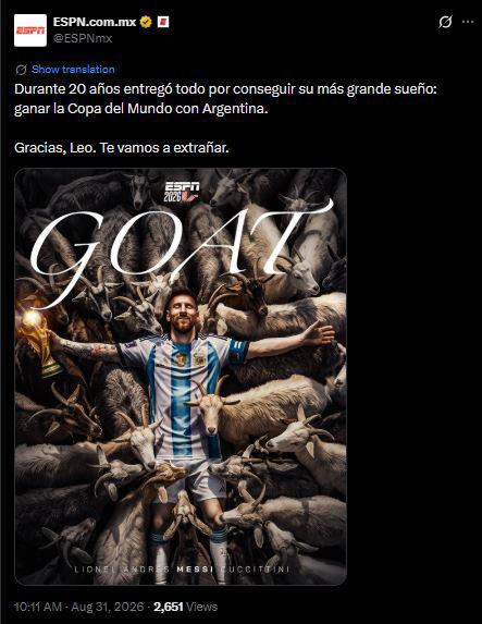Revuelo tras retiro de Messi de la Selección: Infantino reacciona y deja mensaje