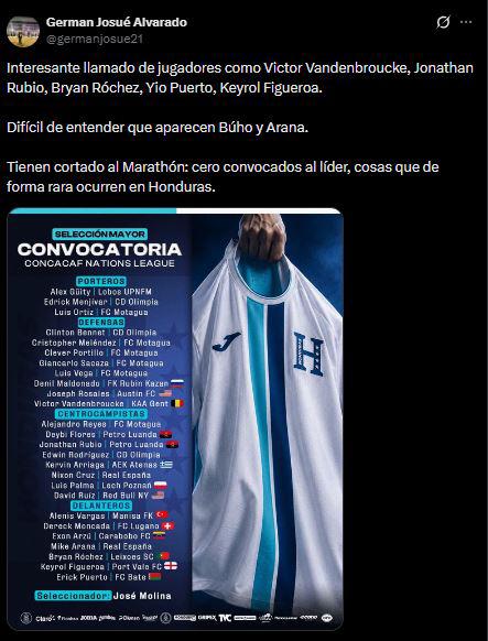 Revuelo: Prensa reacciona tras nueva convocatoria de Molina con Selección Honduras