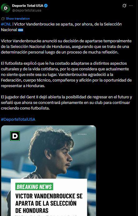 Revuelo tras renuncia de Vandenbroucke a la Selección y exfutbolista deja duro dardo