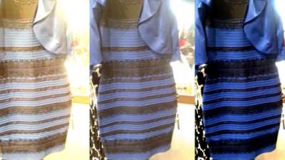 Para algunos el vestido es dorado con blanco y para otros es azul y negro.