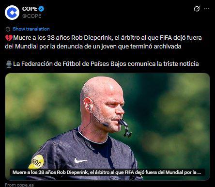 Consternación: muere árbitro que iba a ir al Mundial y revelan por qué quedó fuera
