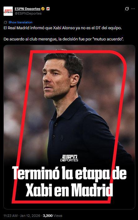 Real Madrid dijo adiós a Xabi Alonso: revuelo en redes y dardo tras su despido