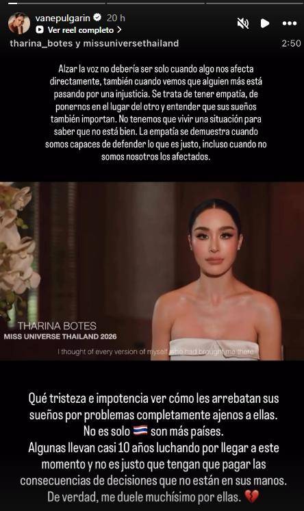 Alzar la voz no debería ser solo cuando algo nos afecta directamente, también cuando vemos que alguien más está pasando por una injusticia expresó la ex representante de Colombia.