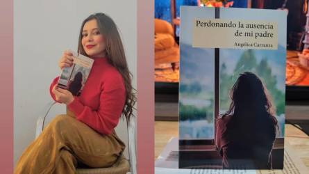 La escritora Angélica Carranza y su libro “Perdonando la ausencia de mi padre”.