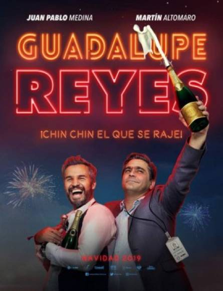 8. GUADALUPE REYES (2019)<br/>Luis (Martín Altomaro) y Hugo (Juan Pablo Medina) han sido amigos desde la adolescencia; juntos han vivido todo tipo de experiencias, pero a raíz de que Luis se casó sus caminos se separaron. Diez años después, se vuelven a encontrar para llevar a cabo la hazaña de sus vidas: la jornada de fiesta conocida como 'El Guadalupe-Reyes'.<br/>