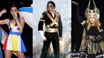 Katy Perry, Michael Jackson y Madonna son algunos de los grandes artistas que han animado el medio tiempo del Super Bowl.