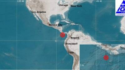 Imagen que muestra la ubicación donde se originó el sismo que sacudió Panamá este sábado 17 de julio. Foto: Instituto de Geociencias de la Universidad de Panamá.