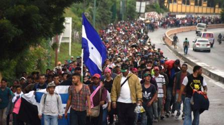 Caravana de migrantes hondureños. Fotografía de referencia.