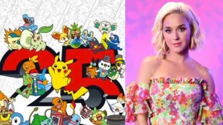 'No puedo creer que solía intercambiar mis tazos por tajetas de @Pokemon durante el almuerzo y ahora soy parte de la celebración de #pokemon25', dijo Katy Perry.