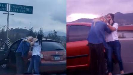 Video: Dos mujeres se van a los golpes tras chocar sus carros en bulevar de Tegucigalpa