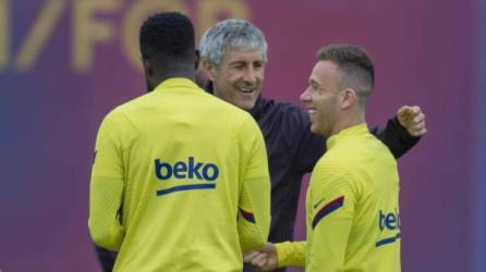 Quique Setién no descartó que Arthur pueda ser de la partido en el juego donde este sábado Barcelona visita al Celta de Vigo. Foto AS.