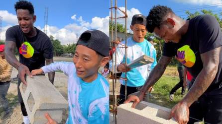 Romell Quioto se sumó a Shin Fujiyama para iniciar la construcción de una escuela en la colonia Las Torres del sector Rivera Hernández de San Pedro Sula.