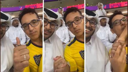 VIDEO: Aficionados de Qatar y Ecuador se reconcilian en pleno partido luego de viral pelea
