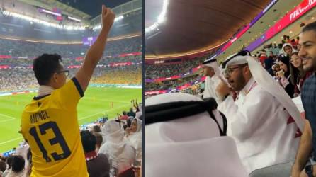 Video: Ecuatoriano se enfrenta con un aficionado qatarí por gol anulado