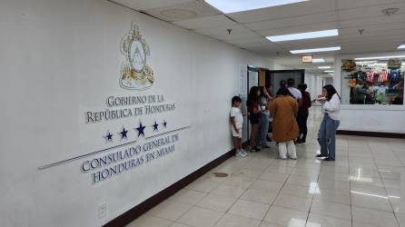 Fotografía muestra la oficina consular de Honduras en Miami, Florida, Estados Unidos.