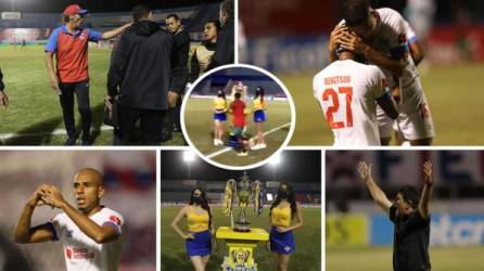 Las imágenes del triunfo del Olimpia por 2-0 contra el Marathón en el primer partido de la finalísima del Torneo Apertua 2020-2021 de la Liga Nacional de Honduras.