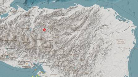 Ubicación del temblor registrado la mañana de este miércoles 1 de marzo en la región central de Honduras.