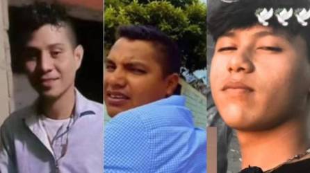 Fotos en vida de los tres jóvenes asesinados a balazos en Ciudad Nueva, departamento de Choluteca.