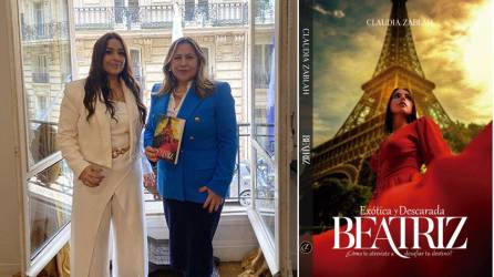 Claudia Zablah con la embajadora de Honduras en Francia, Ivonne Medina. Puede adquirir su libro en librería Liser.