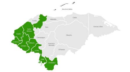 Mapa de alertas preventivas de la Comisión Permanente de Contingencias (Copeco).