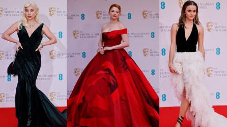 Las artistas Lady Gaga, Haley Bennett y Emma Watson fueron algunas de las celebridades mejor vestidas de la alfombra roja de los premios Bafta 2022.