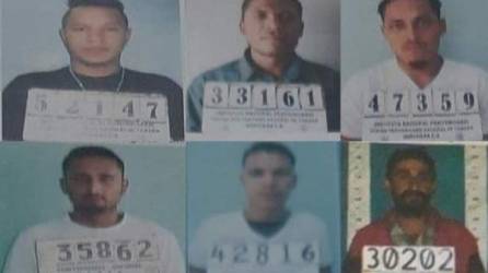 Fotografías de los seis reclusos fugados de Támara.