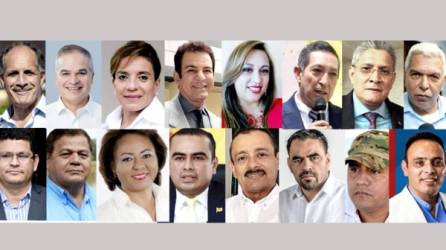 Los 16 candidatos a la Presidencia de Honduras.