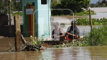Los cultivos de maíz, banano, frijoles y hortalizas en Potrerillos y Pimienta están bajo el agua de las inundaciones causadas por el Ulúa, que también afectó a cientos de familias, que abandonaron sus hogares. FOTOS: MELVIN CUBAS