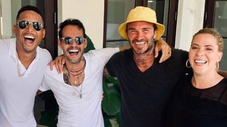 Micho Valdes en casa de Marc Anthony para darle clases a David Beckham.