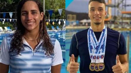 Julimar Ávila (24 años) y Julio Antonio Horrego (23 años) serán los representantes de Honduras. Fotos Facebook Federacion Hondureña de Natacion