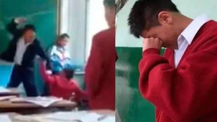 El maestro castigó corporalmente a uno de sus estudiantes por hacer bullying a uno de sus compañeros.