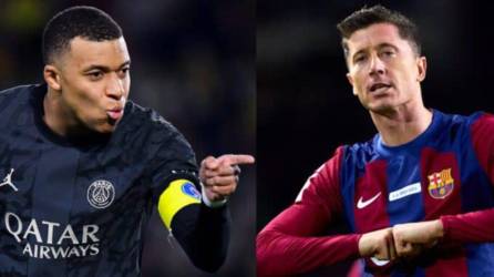 Mbappé y Lewandowski, goleadores del PSG y FC Barcelona respectivamente.