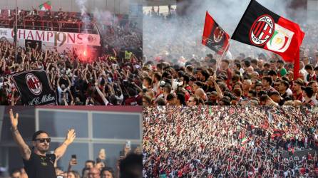 El AC Milan se proclamó campeón de la Serie A y sus seguidores salieron a las calles para celebrar la obtención del título con sus jugadores.