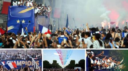 La Selección de Francia celebró en París, en un verdadero carnaval del que participaron cientos de miles de aficionados que festejaron con los campeones del mundo el título mundial obtenido el domingo en la final de Rusia 2018.