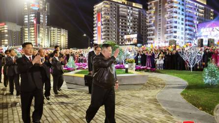 Kim Jong Un en una ceremonia en Pyongyang.