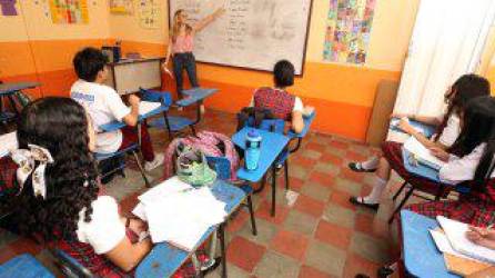Foto de un salón de clases en Tegucigalpa.